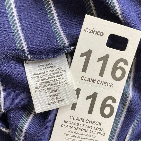 STEM Racerback Striped Tank Maxi Dress SZ M Blue Summer BBQ Resort Wear - Picture 7 of 7